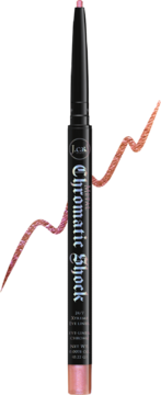 Czarna automatyczna kredka LCK Chromatic Shock 24/7 Xtreme Eye Liner z metalicznym wkładem w odcieniu różowego złota.