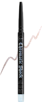 Jcat Chromatic Shock 24/7 Xtreme Eye Liner, czarna automatyczna kredka z metalicznym połyskiem, pionowo.