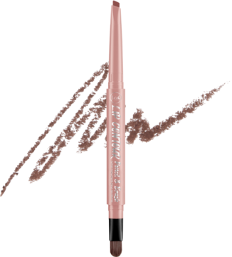 J. Cat Beauty Sugar Honey kremowa konturówka do ust z pędzelkiem, nude brąz, widoczne precyzyjne swatche.