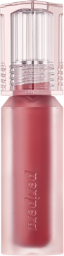 Nawilżający tint do ust Peripera Water Bare Tint Red Update. Przezroczysta butelka z czerwonym płynem, widok z przodu.