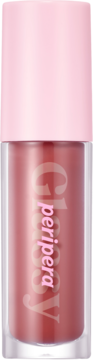 Peripera Ink Glasting Lip Gloss Chilling Rosy, butelka z różową nakrętką, pionowy widok z przodu.