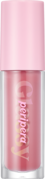 Peripera Ink Glasting Lip Gloss, różowo-koralowy, widok z przodu butelki z napisami 'Glossy' i 'peripera'.