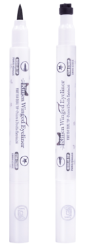 Dwa białe J.Cat Beauty Kitten Winged Eyeliner: jeden z czarną precyzyjną końcówką, drugi ze stemplem gwiazdki.