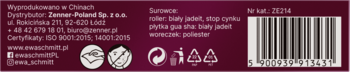 Tył opakowania zestawu Ewa Schmitt MAGIC JADE: dane dystrybutora, skład, symbole recyklingu i kod kreskowy.
