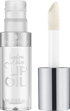 Essence Hydra Kiss LIP OIL 07 Classy Glassy, transparentny olejek do ust z grubym aplikatorem, zbliżenie na produkt.