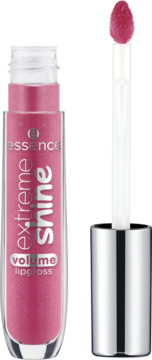 Błyszczyk Essence Extreme Shine Volume Lipgloss 13 Glazed Berry, różowy błyszczący, otwarty z aplikatorem.