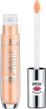 Essence Extreme Shine 08 Gold Dust błyszczyk, otwarty z aplikatorem. Transparentny, perłowy z efektem "wet look".