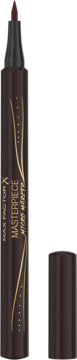 Ciemnobrązowy marker do brwi Max Factor Masterpiece Micro Brow z precyzyjną końcówką, obok odłożona skuwka.