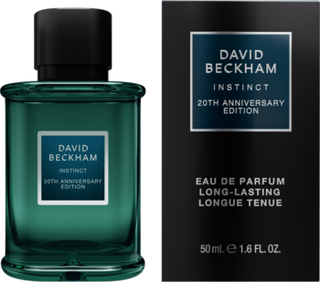 Męska woda perfumowana David Beckham Instinct 20th Anniversary Edition w ciemnej butelce i czarnym pudełku 50ml.