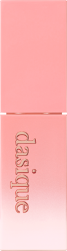 Dasique Juicy Dewy błyszczyk Peach Pudding, pionowa różowa tubka z błyszczącym wykończeniem i napisem.