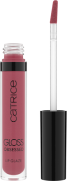 Catrice Gloss Obsessed Lip Glaze 040, otwarty błyszczyk z aplikatorem, ciepły ciemny róż, lustrzany połysk.