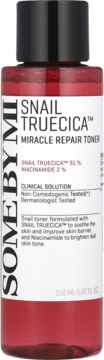 Tonik do twarzy Some By Mi Snail TrueCica Miracle Repair z niacynamidem w czerwonej butelce, widok z przodu.