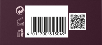 Tył opakowania s.Oliver United, wegańskiego zapachu, z kodem kreskowym, QR, symbolami recyklingu i PAO 12M.