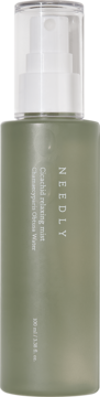 Muted zielona butelka NEEDLY Cicachid relaxing mist, spray z wodą cyprysową, z białym atomizerem. Widok z przodu.