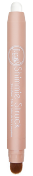 J.Cat Beauty Shimmie Struck 111 Speed Of White, błyszczący cień w sztyfcie. Brzoskwiniowy korpus, biała końcówka, brązowy aplikator.
