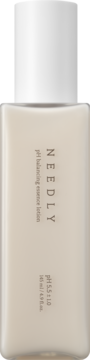 Lotion NEEDLY pH Balancing Essence 145ml w beżowej butelce z białą nakrętką, widok z przodu, minimalistyczny design.