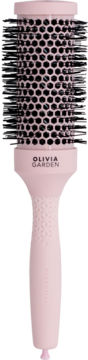 Różowa szczotka Olivia Garden Essential Blowout Classic 45mm do modelowania, z perforowanym korpusem i czarnymi włosiem.
