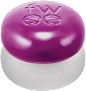 FWEE Blurry Pudding Pot MV05 Boss, fuksjowy róż/pomadka w okrągłym, błyszczącym słoiczku z logo, widok z przodu.