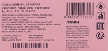 TOUS LoveMe ,woda perfumowana dla kobiet,dół