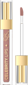 Płynna pomadka Celebrity Lips w odcieniu pudrowy róż, matowe wykończenie, z aplikatorem.