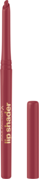 Max Factor Lip Shader Berry Frame, ciemnoróżowa automatyczna konturówka z odsłoniętą końcówką i zdjętą skuwką.