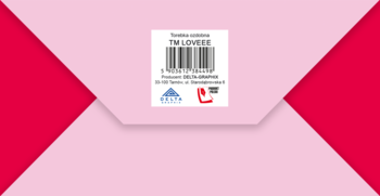 Tył różowej torebki ozdobnej TM LOVELY z kodem kreskowym na jasnoróżowej klapce, idealna na walentynki.