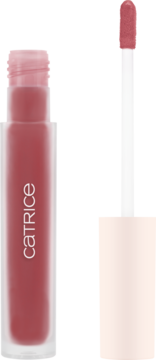 Matowa pomadka w musie Catrice Soft Embrace Soft Peony w tubce z wyjętym aplikatorem.