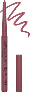 Kremowa konturówka Wings of Colour 04 Dirty Pink, otwarta z widocznym sztyftem i swatch'em koloru, obok nakrętka.