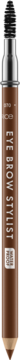 Brązowa kredka do brwi z pędzelkiem u góry i stożkowym rysikiem u dołu. Na boku widnieje napis EYE BROW STYLIST.