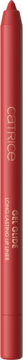 Czerwona, błyszcząca konturówka Catrice Gel Glide 030 Left On Red, widok z przodu, pionowo.