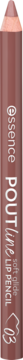 Kredka do ust essence POUTline soft glide 03 Bare Affair. Brązowo-różowa, z boku widoczny niewyraźny napis.