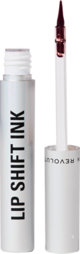 Srebrny Revolution Lip Shift Ink Peel Off Lipliner Stain Bitten Cherry, otwarty, z aplikatorem pełnym ciemnej wiśniowej formuły.