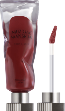 Muzigae Mansion Obiet Liquid tint Perception 009. Miękka tubka i aplikator z czerwono-brązowym żelem.