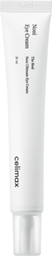 Celimax The Real Noni Ultimate Eye Cream w białej tubce 30 ml, widok z przodu, z ciemnym napisem.