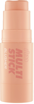 Brzoskwiniowy róż w sztyfcie I’m Meme Multi Stick Blusher Blurry Nude, pionowy widok z napisem MULTI STICK.