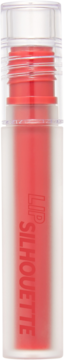 I’m Meme Lip Silhouette Gloss Tint Neo Scarlet: koralowo-czerwony tint w przezroczystej tubce z napisem Lip Silhouette.