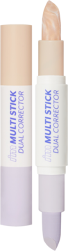 Dwustronny korektor I'm Meme Multi Stick Dual Pale Lavender, otwarty, z beżowym marmurkowym i lawendowym sztyftem.