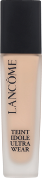 Kryjący podkład Lancôme Teint Idole Ultra Wear w beżowym odcieniu, matowa butelka, widok z przodu.