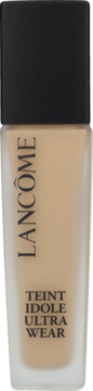 Lancôme Teint Idole Ultra Wear podkład kryjący, beżowa butelka z czarną nakrętką, widok z przodu.
