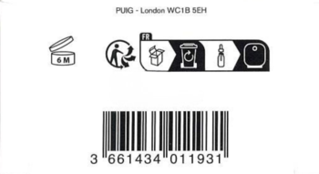 Tył opakowania serum CICA DAILY, widoczny kod kreskowy, symbol PAO (6M) oraz instrukcje recyklingu.