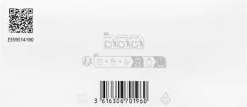 Tył opakowania Calvin Klein Euphoria Solar Elixir, białe, z kodem QR, EAN i symbolami, widok z tyłu.