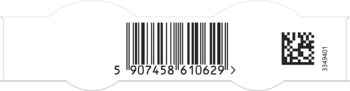 Biała etykieta z kodem kreskowym EAN 5907458610629, kodem QR oraz numerem 1048401. Widok z przodu.