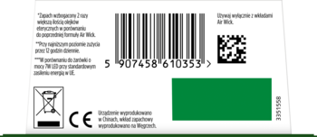 Tył opakowania baterii lub produktu elektronicznego z kodem kreskowym, symbolem WEEE i tekstem po polsku.