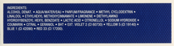 Tylna etykieta perfum Mexx Whenever Wherever dla mężczyzn, ciemnoniebieskie tło z białą listą składników.