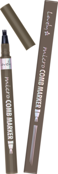 Brązowy pisak do brwi Lovely Micro Comb Marker z widoczną końcówką grzebieniową i opakowaniem.