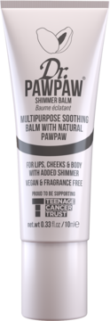 Dr. PawPaw Shimmer Balm w różowej tubce, wielozadaniowy, z efektem glow, 10ml, widok z przodu.