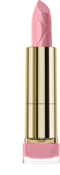 Pomadka Max Factor Colour Elixir Angel Pink, jasnoróżowa, nawilżająca, w złotej obudowie, z wytłoczonym logo.
