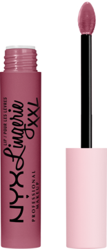 NYX Lingerie XXL matowa płynna pomadka w cielistym różu, otwarta z widocznym aplikatorem.