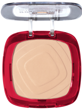 Otwarty, czerwony podkład w pudrze L'Oréal Paris Infaillible 24H, beżowy wkład, matowe wykończenie.