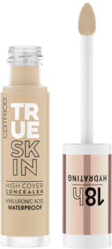 Catrice True Skin High Cover Korektor nawilżający, beżowy, z aplikatorem i widocznym napisem 18h Hydrating.